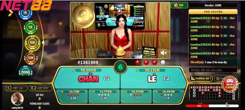 Quy luật chơi xóc đĩa live casino NET88